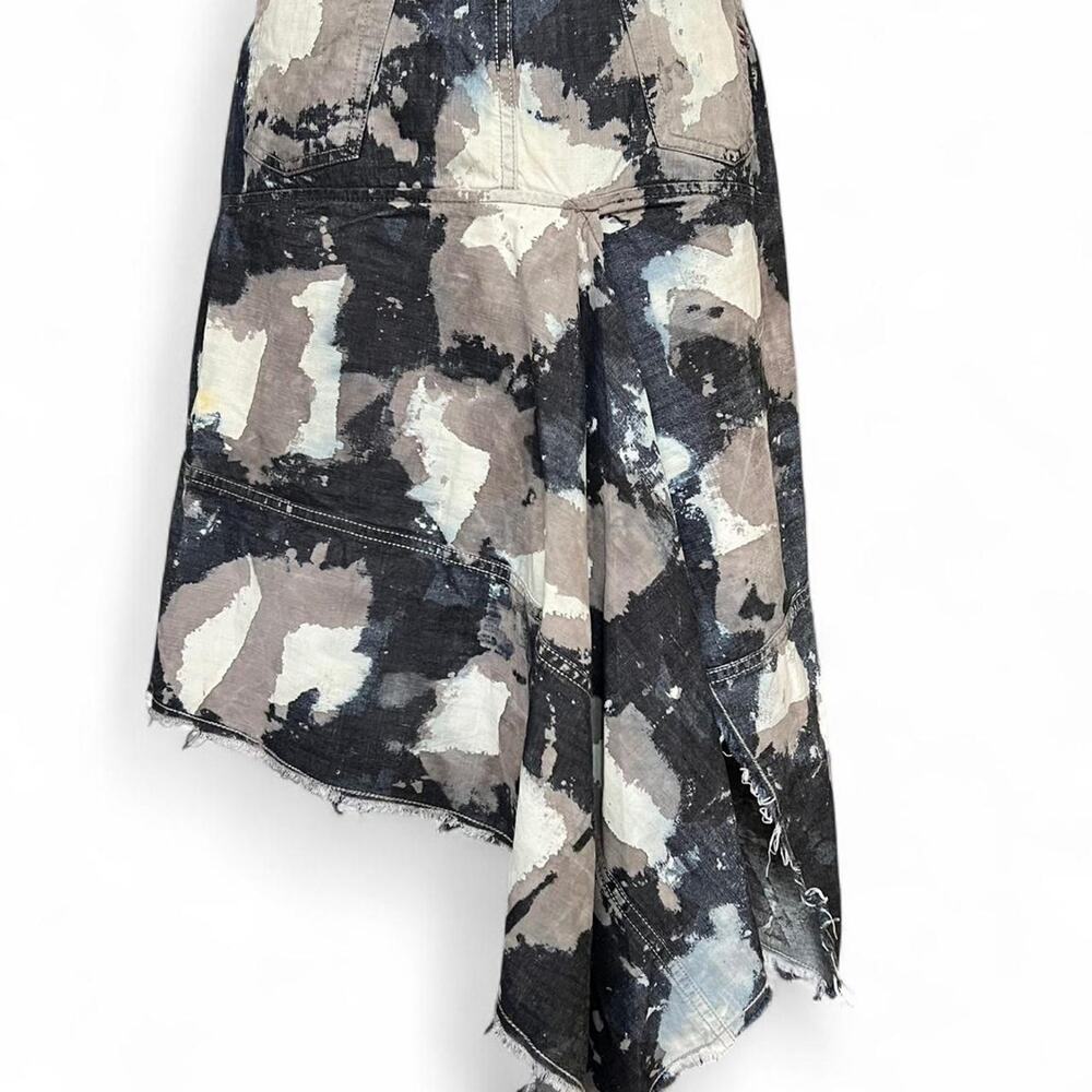 DIESEL Asymmetrical Deconstructed S/M Denim Maxi Skirt Grunge Y2K Avant Garde